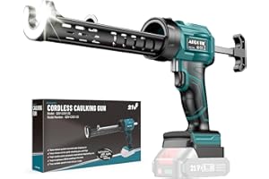 APROTII Electric Caulking Gun Compatible with Makita Battery, Cordless Caulk Gun w/ 4 Adjustable Speeds, LED Light, Drip-Free Adhesive 10OZ Caulk Gun for Filling, Sealing (No Battery) (Light Blue)