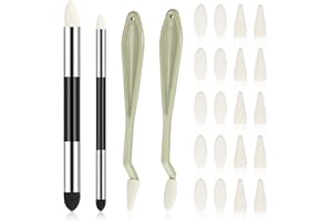 SALBSEVER 24pcs Artist Blending Stump and Sponge Pen, Double Headed Drawing Art Blender Pencil Sketch Scrapers Tools With Washable Rubbing Head for Lightening and Highlight