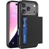 ZUSLAB Wallet Case Compatible with iPhone 17 Pro Max 6.9 Inch, 2-Card Holder Phone Case for iPhone 17 Pro Max, Shockproof Rubber Cover & PC Protective Bumper Dual Layer for Women Men Teens, Black
