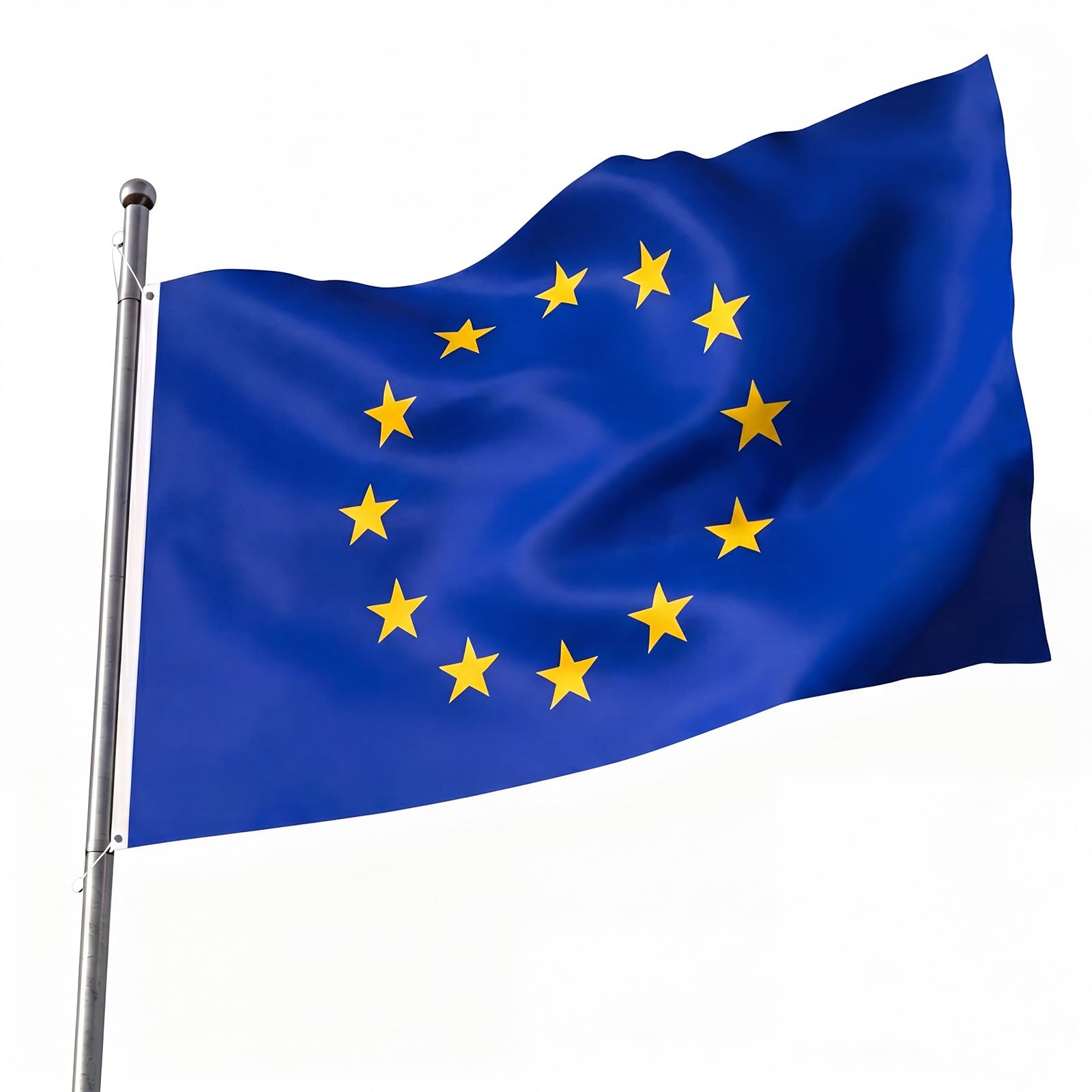 AhfuLife European Union Flag 5ft x 3ft for Party Decorations, 1Pcs Large EU Flag Polyester Double Side with Brass Eyelets for Garden Street Indoor Outdoor Party Decorations — image 1