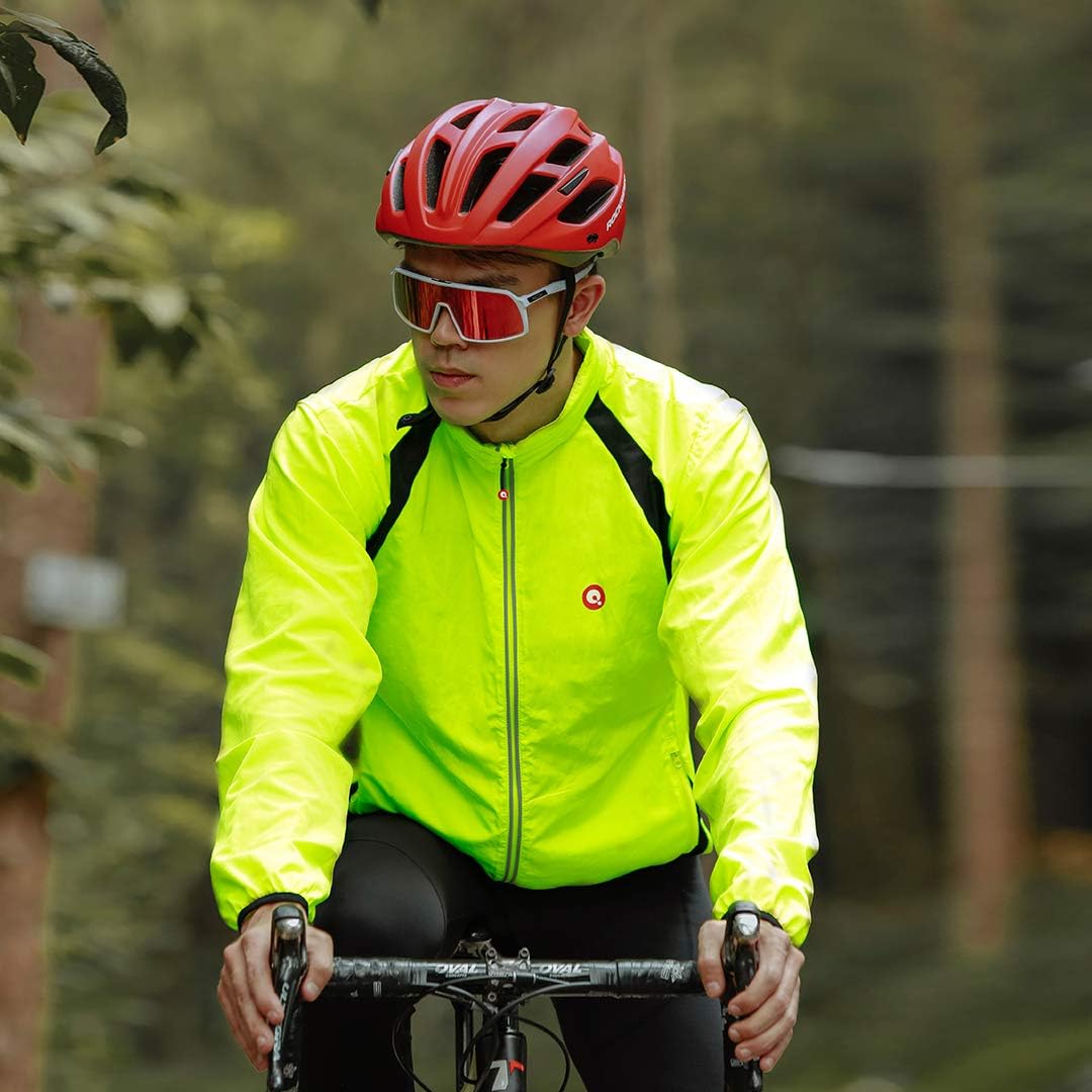 qualidyne Men's Cycling Running Jacket Windproof Vest Bike Jacket Water-Resistant Coat with Detachable Sleeves : Clothing