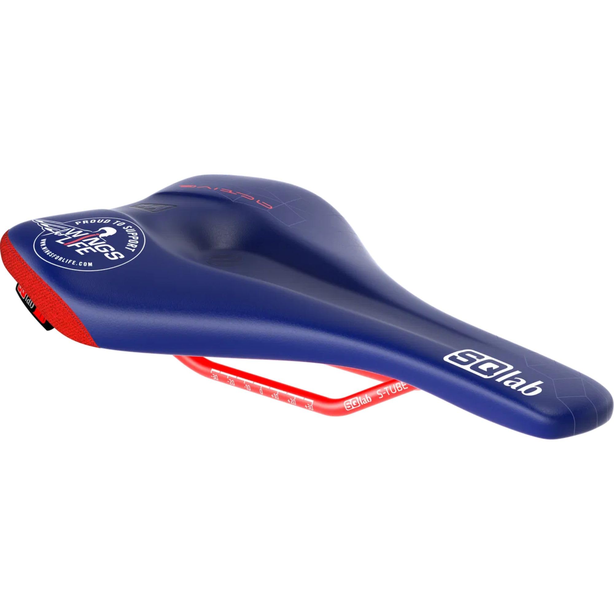 SQlab Unisex - Adult 611 Ergowave Active Wings for Life MTB Tech & Trail Bicycle Saddle - Blue/Red, 14cm