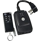 ECOPlugs Outdoor Light Timer Remote Control, Christmas Light Timer Switch Outlet, Automatic Light Switch Timer Outlet