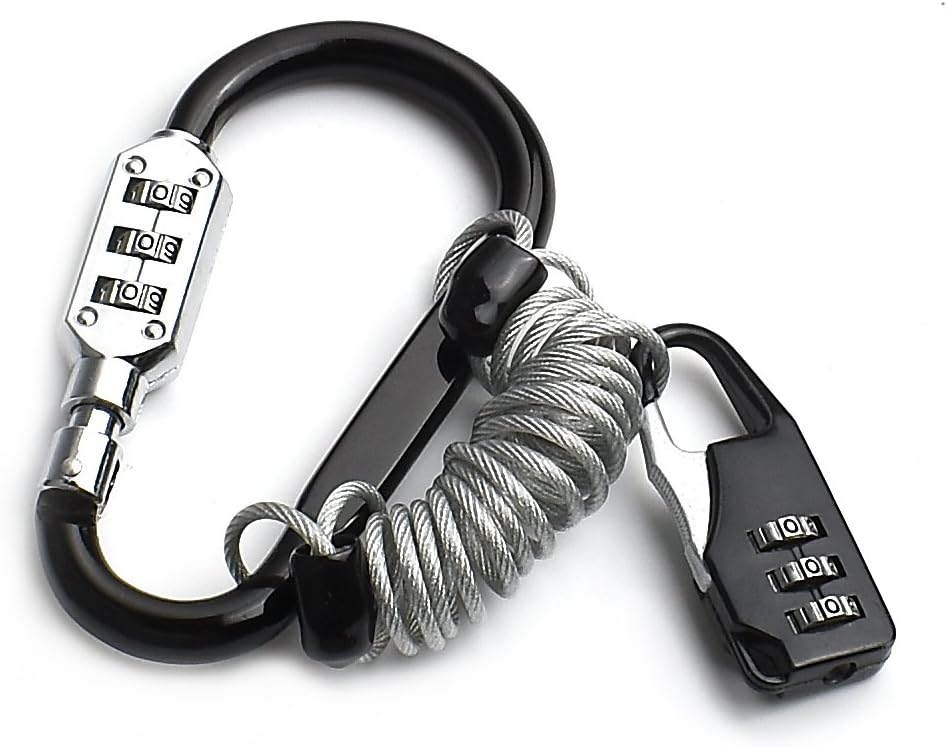 Motorcycle Helmet Lock Anti-Theft Resettable Heavy Duty Luggage Lock Combination 3 Digit PIN Device Buckle Lock Secure for Beach Bags Travel Luggage Sports Gear Belongings Helmet Lock