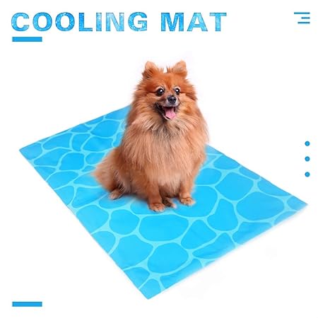 Allisandro Kühlmatte für Hunde, Blau, 90 x 60 cm, 50 x 40 cm, selbstkühlende Matte für Hundebett, natürliche Kühlung, super K