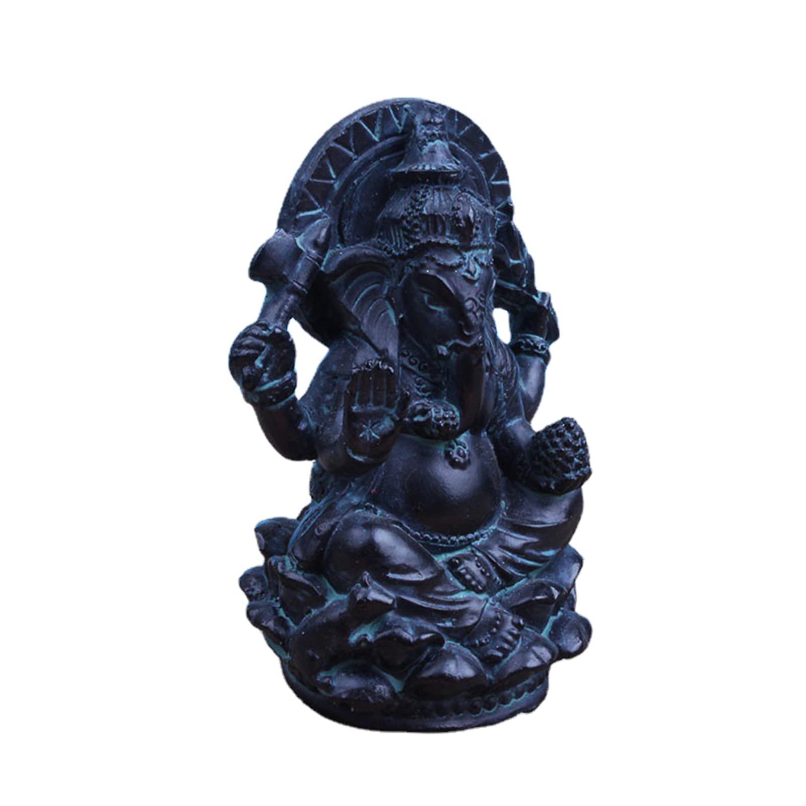 Kocris Casa Ganesh Elephant Statue Aquarium Fish Tank Decorations Reptile Turtle Lizard Spider Tanks Terrarium Thai Ganesha Buddhism Sculpture Figurine Décor Ornament Pet — image 1