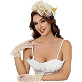 GurZinn Fascinator Hat Veil Feather Fascinator Tea Party Bridal Wedding Veil Pillbox Hat