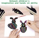 Vicloon Rainbow Scratch Art 48 Pcs Bookmarks with 24 Stylus & 48 Lanyards view 3