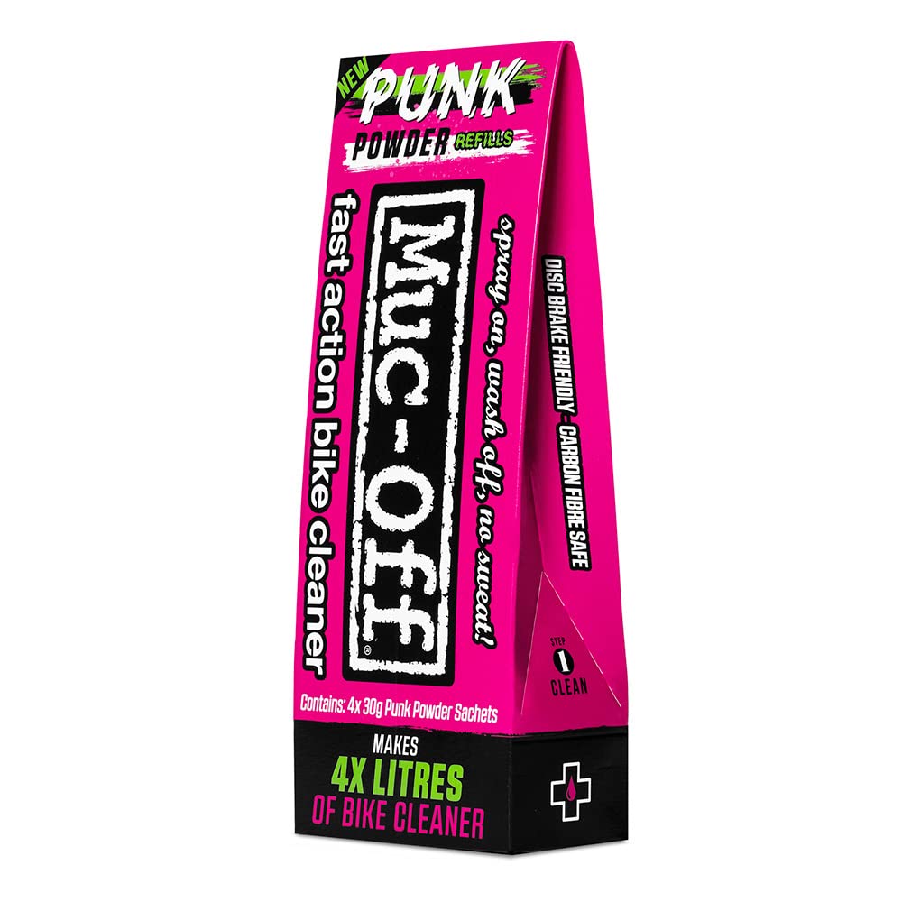 Muc Off Punk Powder, 4 Pack - Biodegradable Plastic-Free Bike Cleaner Refill Powder -