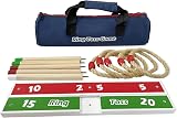 JacJoe All Pro Wooden Ring Toss Game Set 5 Rope Rings with Carry Bag view 4