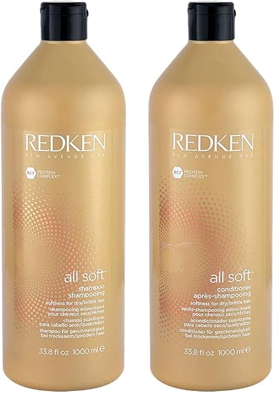 Redken All Soft Shampoo Conditioner 33.8 Oz 1000ml Dry Fragile Coarse Hair