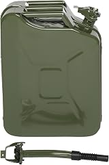 Karlhome 20 Litre Metal Fuel Can with Spout Green 5 Gallon Petrol Diesel Storage view 2