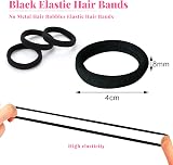 Hanyousheng 50 Pcs Elastic Hair Ties Black Cotton No Metal Seamless 8mm view 2