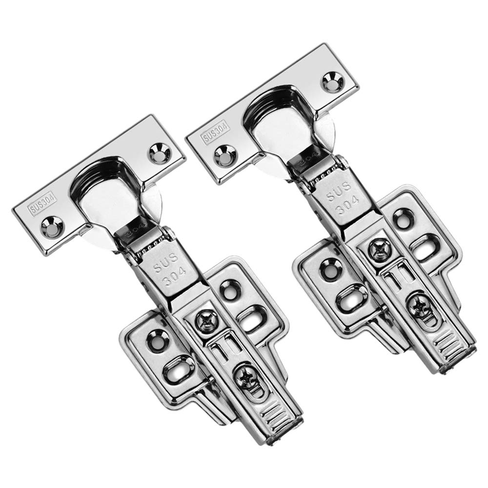 YOFASEN Cabinet Hinges - 2PCS Kitchen Folding Combination Cupboard Door Hinge, 304 Stainless Steel, Half Overlay-2