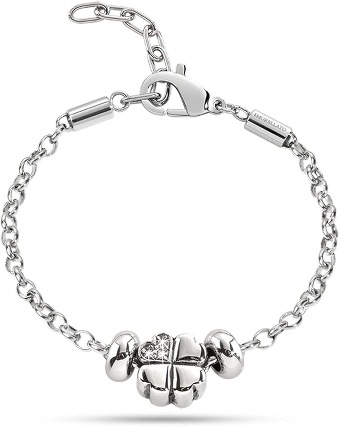 Pulsera Morellato SCZ170 Drops - Acero Inoxidable Con Cristales, Cierre Mosquetón, 17+3 Cm - Joyería Mujer Personalizable
