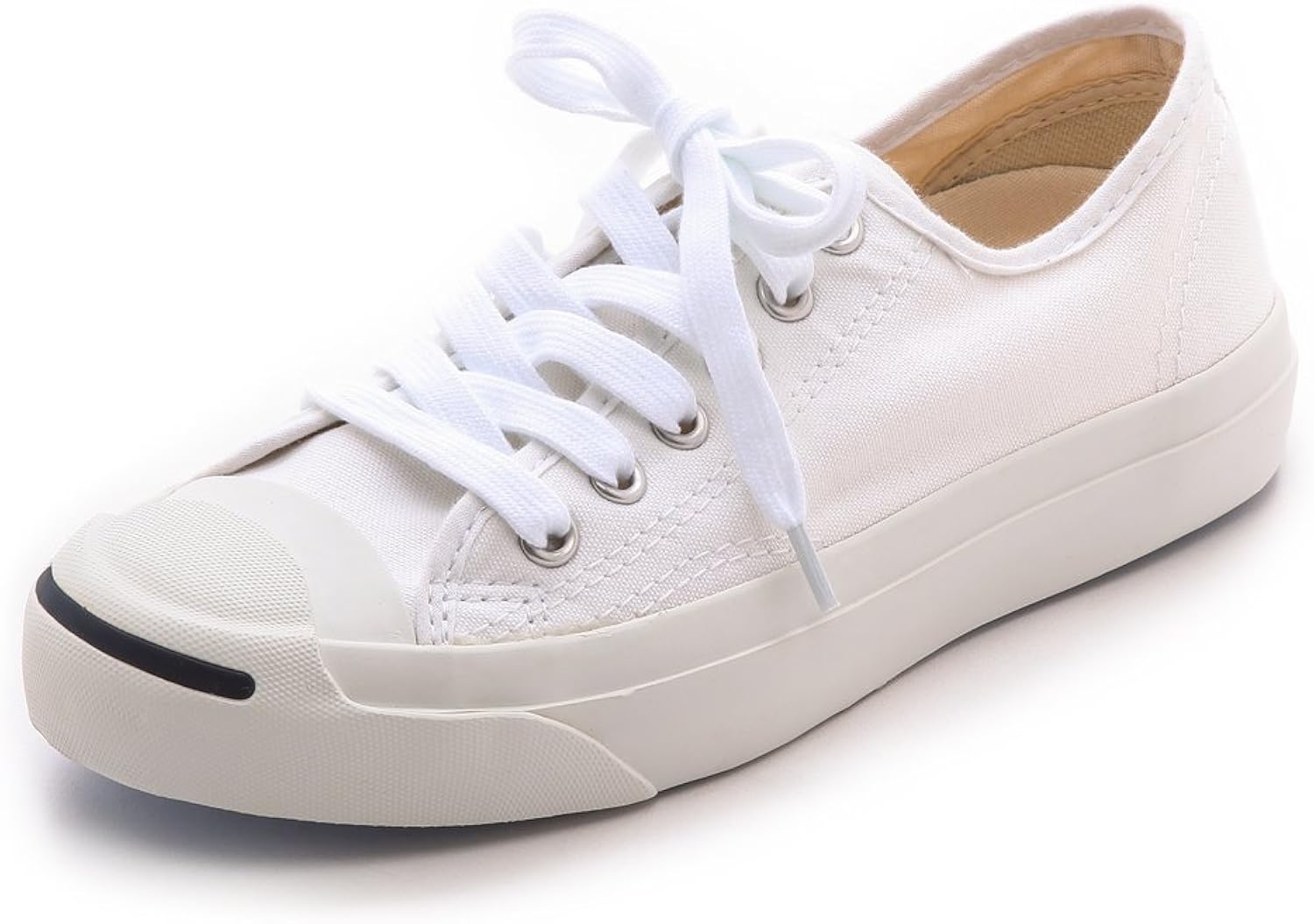 Converse Easy-On Jack Purcell (White Size 8) Unisex Canvas Shoes, image size:1500x1055