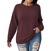 DOLNINE Womens-Plus-Size-Tops Fall Oversized Long Sleeve T Shirts Casual Crewneck Pullover Sweatshirts Soft Loose Fit Tunic