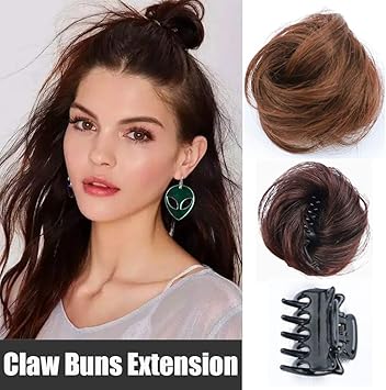 Jaw Clamp Mini Bun Real Synthetic Hair Claw Clip Updo Chignon