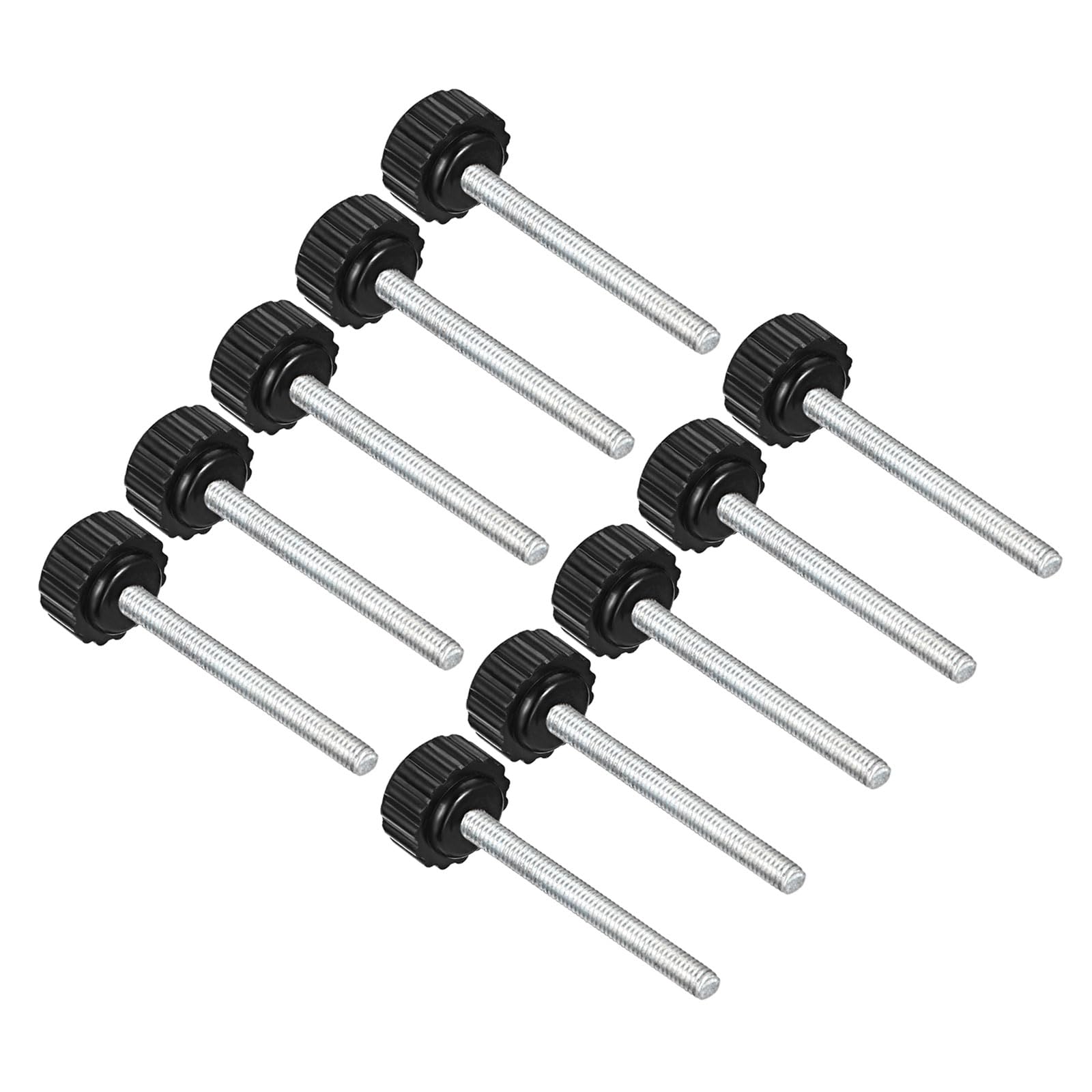 CoCud Knurled Clamping Knobs, M4 x 40mm Male Thread 16mm Head, Thermoset Plastic Thumb Screw Grip Bolt Knobs Black - (Applications: for Lathe Machinery), 10-Pieces