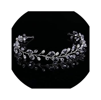 Amazon Com Leaves Silver Bridal Hair Accessories Handmade Crystal