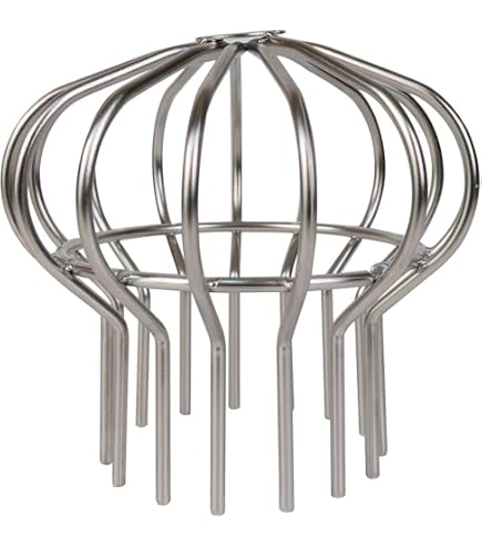 Lot de 4 protections de gouttière, convient pour bec de descente rond de 7,1 cm à 9,4 cm, filtre rigide en acier inoxydable 304, arrête les feuilles, les graines et autres débris