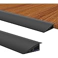 Ruedamann 6.6 Ft Threshold Transition Strip, 1 1/5"~1 2/5" Rise Rubber Threshold Ramp, Overlap Edge Reducer, Doorway Edge Trim and Mats for Laminate Doorway, Carpet, Floor, Tile