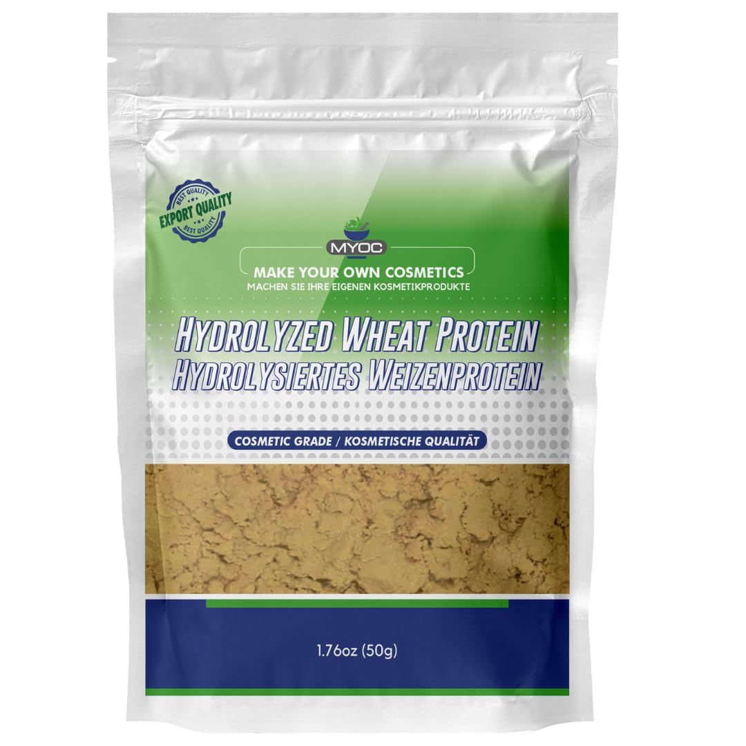 Myoc Hydrolyzed Wheat Protein – Powder – 50g | 2 FL OZ | for Skin, Hair & Sensitive Skin- Deep Hair Protection | Hair- Care Products | Cosmetic Grade