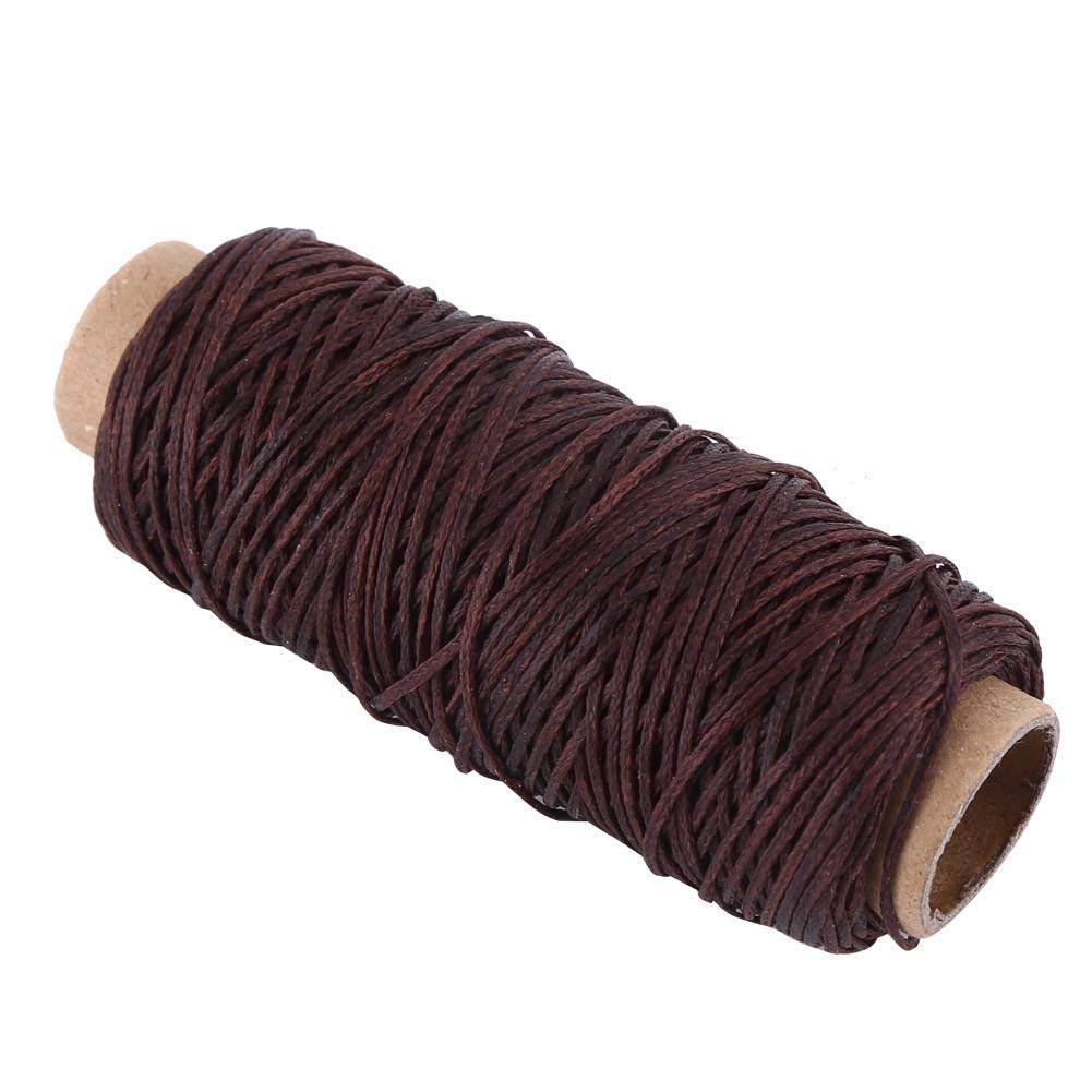50m/Roll Waxed Thread Cord, 1mm 150D Leather Sewing Waxed Thread for Leather Shoe Hand Stitching Crafts(Dark Brown)