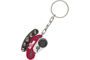 LABEAR Red Mini Folding Ratchet Screwdriver Set, 72-Tooth Reversible Pocket Ratchet Wrench with Magnetic, EDC Keychain Tool with 5pcs Bits (H4 H5 H6 T25 T30) for Bike, Car, Home Repair