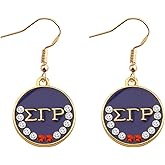 BAUNA SGR Sorority Inspired Earring Rhinestone Pendant 1922 Greek Sorority Jewelry Gift for Soror
