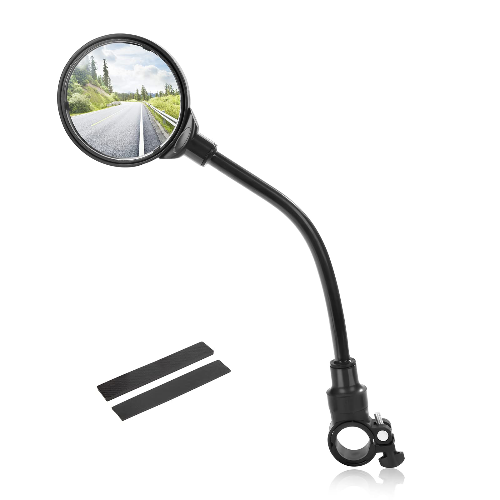 Johotone Bike Mirror Universal Bicycle Wide Angle Rear View Mirrors 360° Rotatable Bike Handlebar Mirrors for MTB Bike Mountain Road Bike E-Bike 1 PCS, Black, (ZXCFGJ01_1)