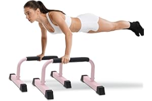 ETICSIPA Push Up Bars: Sweat-resistant Parallettes Bar for Handstands L-sit & Dip, No Wobbling Strength Training Pushup Stands for Women Men Workout Core Exercise at Home Floor Gym