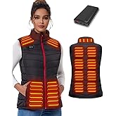 Seenew Heated Vest for Women with 10000mah Battery Pack,Electric Womens Heating Vest with 3 Heating Levels,13 Heating Zones