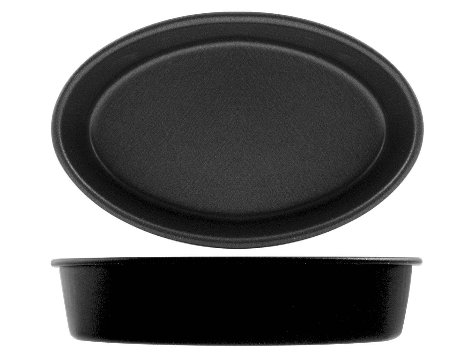 Vespa Vesp a Stag Baking Mould 6 Oval Tin Shapes, Non-Stick Aluminium, Black, Oval Shape C/Edge 6pcs 10x6xh2.3cm, Steel