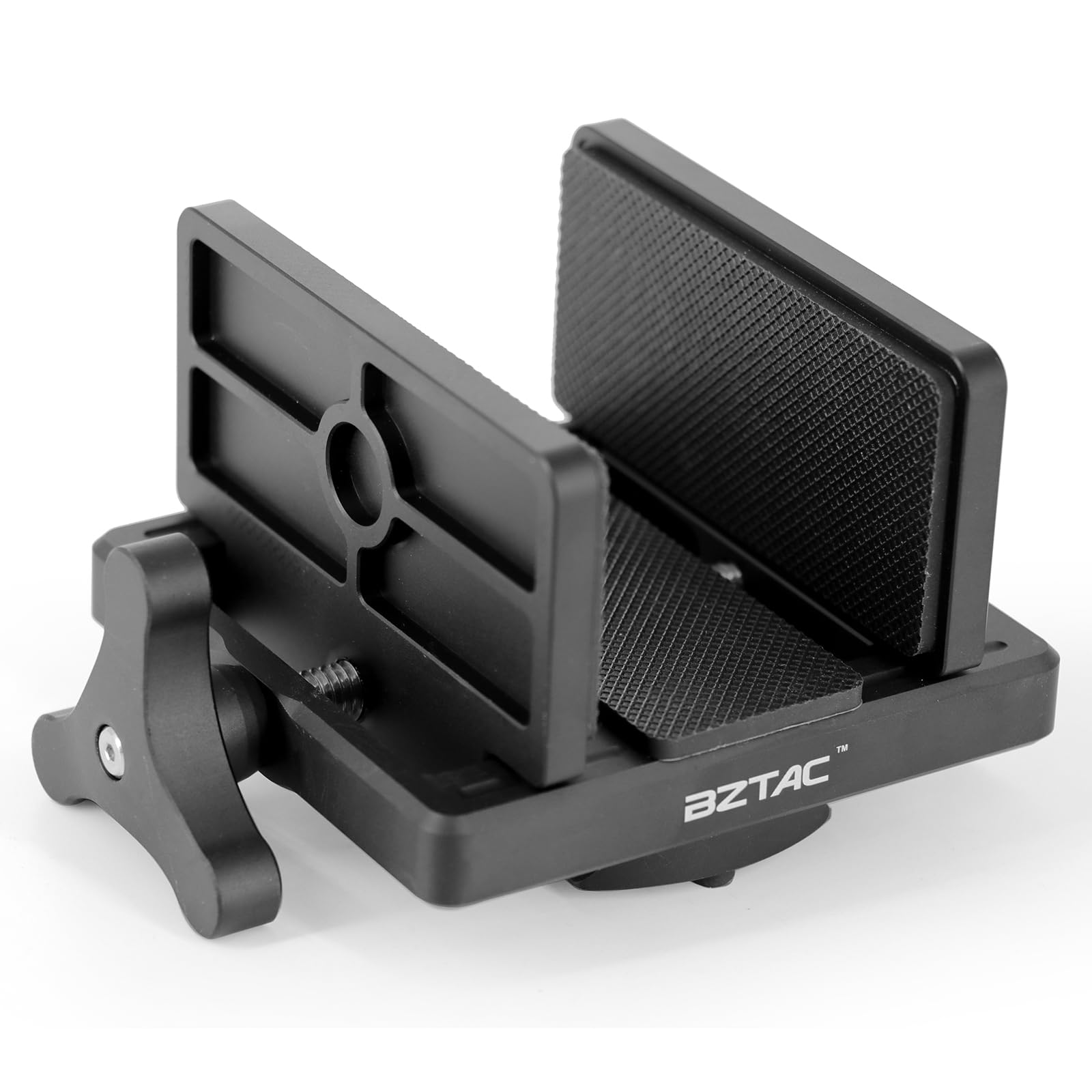 Photo 1 of BZTAC Tactical Gun Rifle Clamp Shooting Tripod Rest with M-Rail, Aluminum Shooting Stick Mount Head with 1/4" 3/8" Screw Holes, Universal 2 in 1 Clamp for Hunting Shooting Target Practice Range