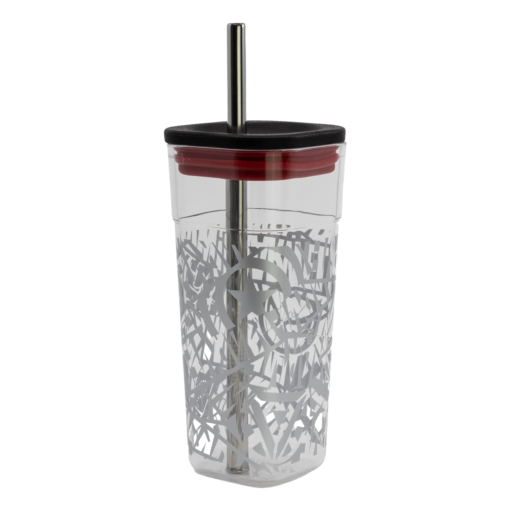 Stor ACRYLIC Cube Tumbler with Stainless Steel Straw 540 ML | Marvel