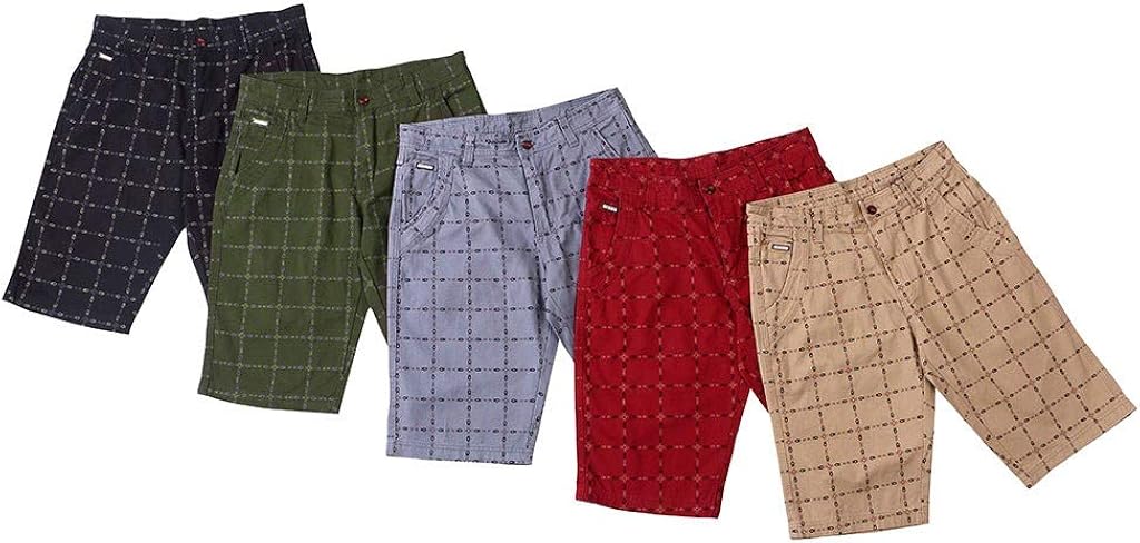 DIOMOR Classic Plaid Slim Fit Cargo Shorts for Men 9" Inseam Casual Outdoor Knee Length Board Pants Comfy Hiking Trunks | 