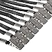 Wisdompro Lanyard with Clip, 30 Pack of 17 inch Blank Flat Nylon Neck Strap Lanyard with Bulldog Clip Attachment for ID Badges, Name Tags - Black