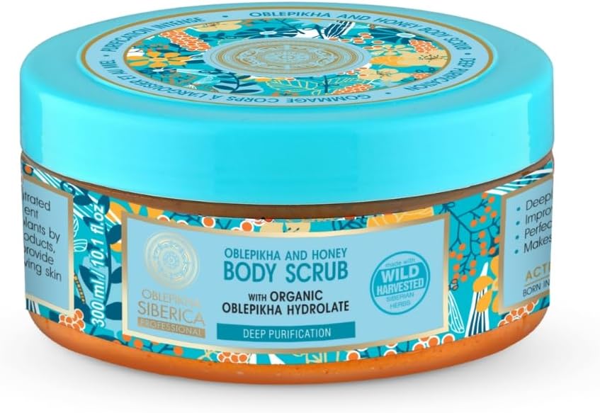 Natura Siberica Oblepikha Sugar Body Scrub 300ml Smooth Radiant Skin Exfoliating