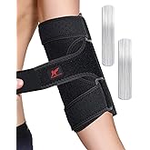 Hurmoya Elbow Brace Night Sleep, Cubital Tunnel, Ulnar Nerve Entrapment | Comfortable Compression Sleeve Immobilizer, Elbow Splint with 2 Removable Metal Splints, Pain Relief for Men and Women (M)