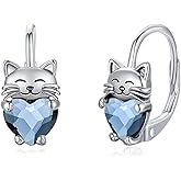 925 Sterling Silver Cat Earrings Cute Animal Kitten Stud Earrings cat Jewelry Gifts for Women Girls Hypoallergenic Earrings for Sensitive Ears
