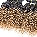 Ameli Curly Hair 4 Bundles Short Human Hair Weave Bundles Brazilian Ombre Kinky Curly Virgin Human Hair Extensions 8 inch 50g/Bundle 1B/30#
