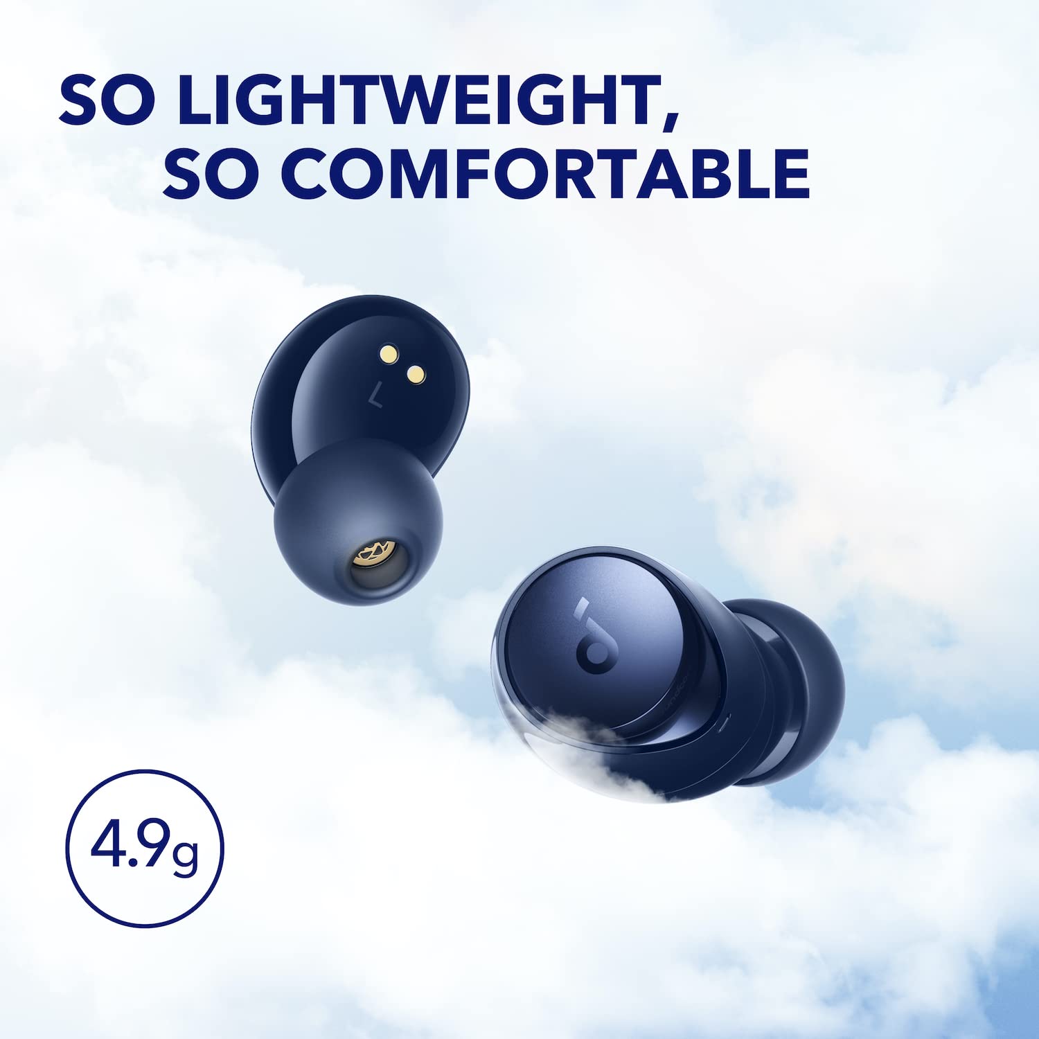 soundcore by Anker Space A40 Auto-Adjustable Active Noise Cancelling Wireless Earbuds, Reduce Noise by Up to 98%, 50H Playtime, Hi-Res Sound, Comfortable Fit, App Customization, Wireless Charge (Blue) - Image 7