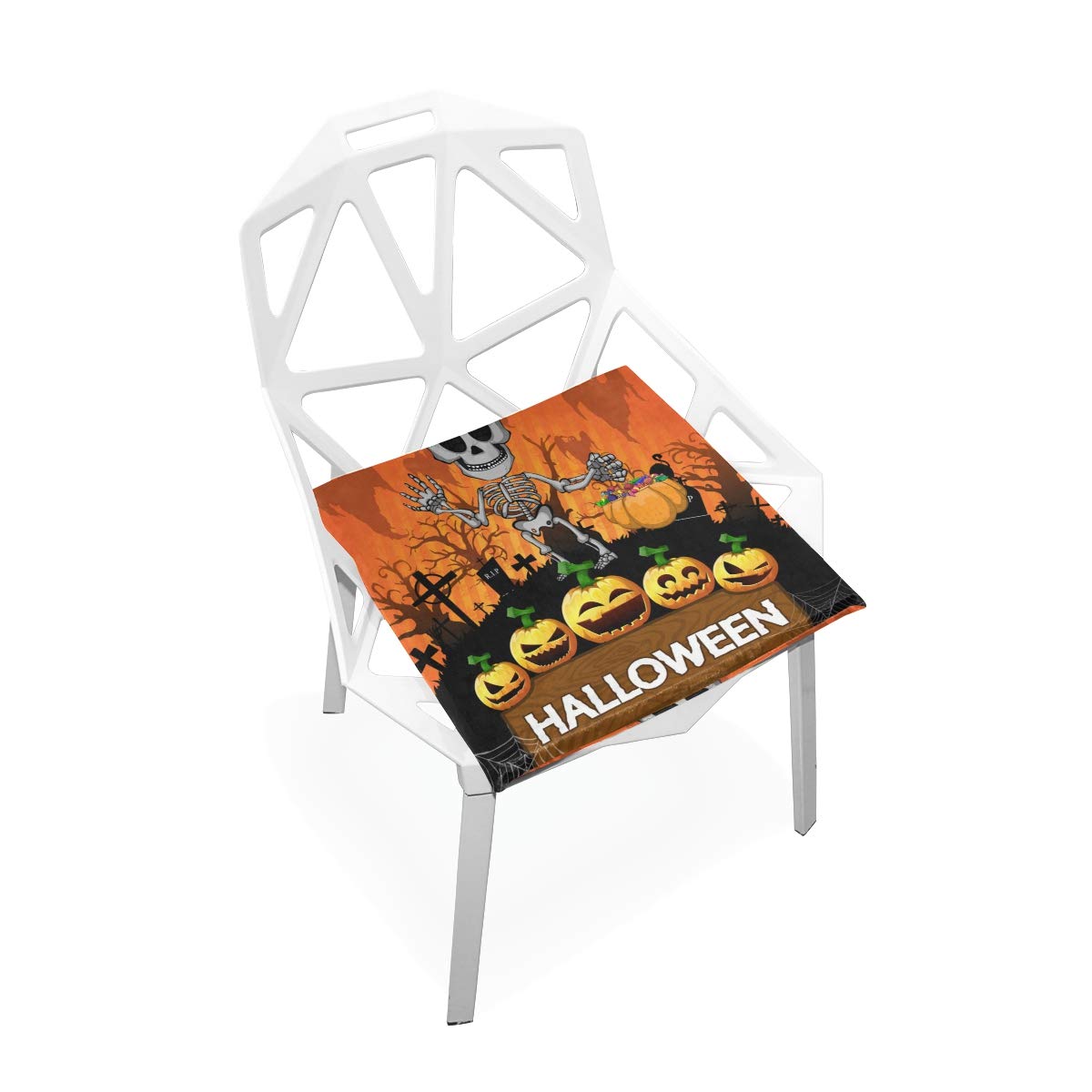 Amazoncom SUABO PLAO Chair Pads Halloween Poster With Skeleton