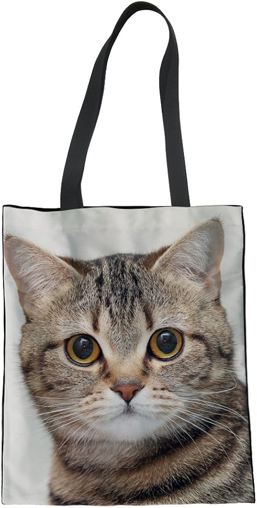 Reusable Shopping Bag Cat Canvas Shopper Bag for WomenMother's Day