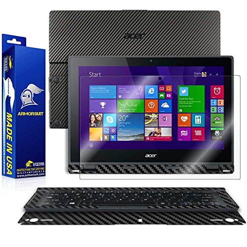 ArmorSuit MilitaryShield - Acer Aspire Switch 12 Screen Protector + Black Carbon Fiber Full Body Skin Protectorw/ Lifetime Replacements