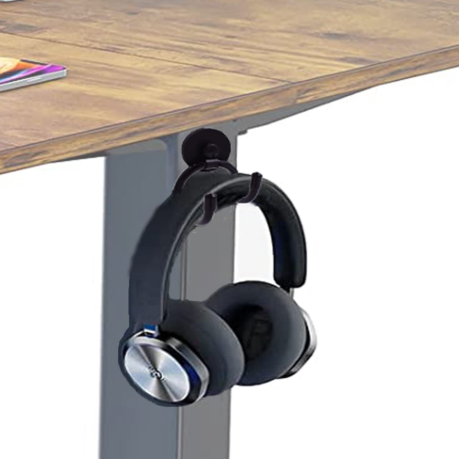 Photo 1 of AUXPhome Magnetic Headset Holder up to 1 kg(2 lbs), Adjustable Headphone Holder Headphone Hanger Stand Headphone Hook for Computer/Gaming Headsets, Headphone - No Headsets
