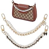 Hobbspring Short Bag Chain Double Chain Bag Charm with Bow Charms Metal Replacement Chains for Clutches Satchel Wallet