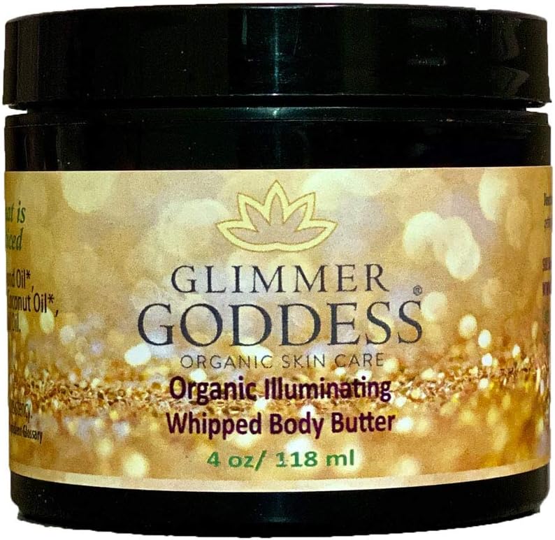 Organic Bronze Body Shimmer Whipped Body Butter – Sexy Sparkle For Natural Skin Radiance – Chemical Free Shimmering Moisturizer - Glimmer Goddess