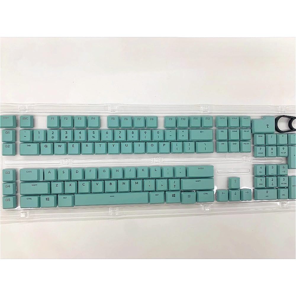 A complete set of keycaps 111 keys compatible with Logitech G813/G815/G913/G915 TKL RGB mechanical gaming keyboards Non-Slip Keycaps (Green)